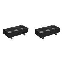 2X Under-Bed Locker Storage Box with Wheels Bed Bottom Storage Box Storage Box Rolling Storage Container Under Bed