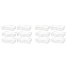 12 Pcs 7In X 9In X 2In Plastic Storage Box with Lid Multipurpose Organizer Plastic Containers Clear Pencil Case