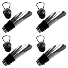 4X Stainless Steel Wine Stopper Pourer Metal Wine Pouring Drain Bar Home Wine Set Wine Stopper Champagne Stopper