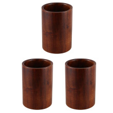 3X Porte-Ustensiles, Porte-Ustensiles de Cuisine en Bois pour Cuillères, Spatules, Bureau de Table à Manger de Comptoir, 3,4 X 3,4 X 5 Pouces