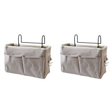 2X Nacht Hängende Tasche Aufbewahrung Tasche Nacht Aufbewahrung Caddy Organizer Halter für Kopfteile Etagen Betten Wohnheim Zimmer,Grau
