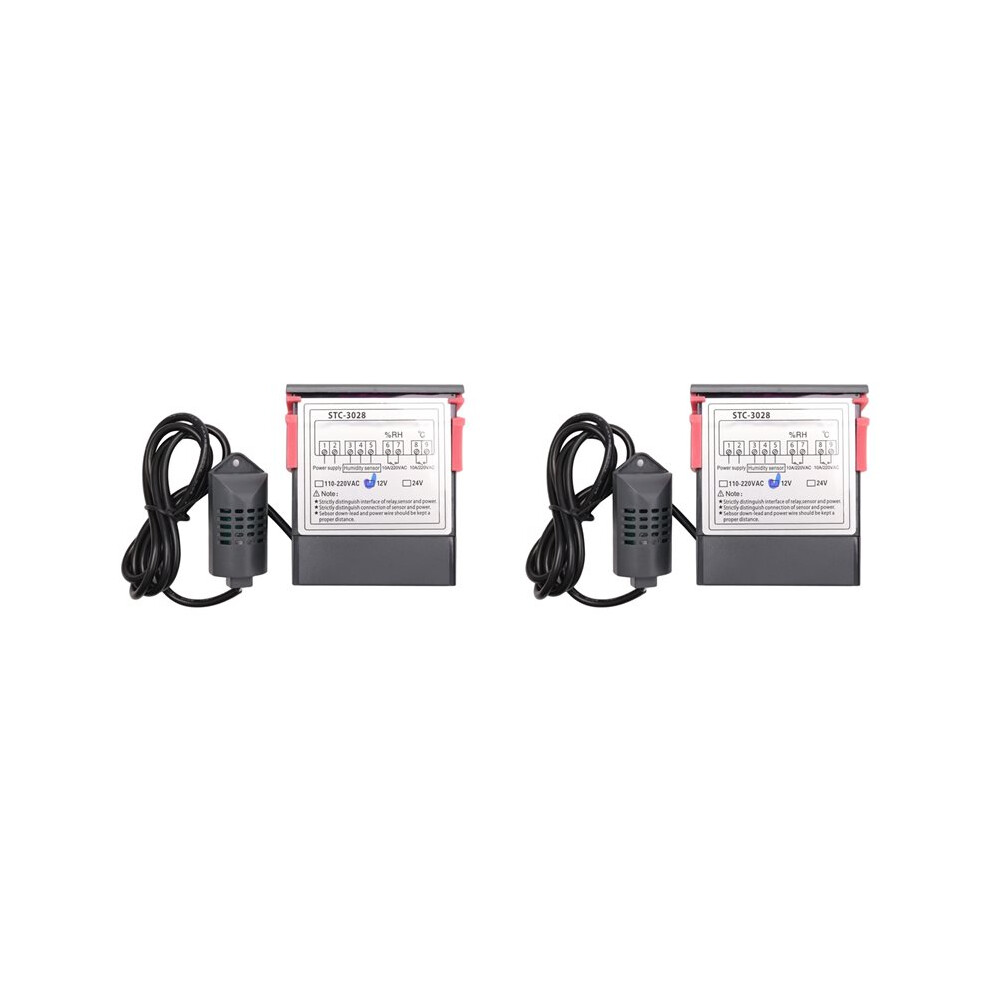 2X 12V Dual Digital Thermostat Temperature Humidity Control Thermometer Hygrometer Incubator Controller Stc-3028 6031982857775