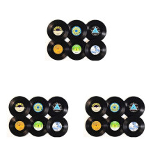 Drink Coasters Set of 18 Vintage CD Coasters Vinyl Records for Music Lovers, Housewarming Hostess Gifts Style 2