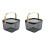 2X Metal Mesh Basket, Multi-Functional Hanging Kitchen Baskets Fruit Basket with Handle Black 1