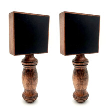 2X Personalized Beer Handle Home Brew Wooden Tap Handle, Reusable Chalkboard DIY Beer Faucet Handles Bar Decor
