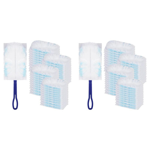 84 Pieces Duster with 2 Handle, Dust Magnet Refill Pack Dirt Electrostatic Dust Wiper for Household, School, Office