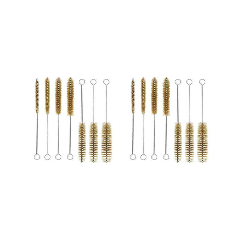 14Pcs Brass Wire Tube Brushes Bottle Brush Set,Wire Brushes For Cleaning,Wire Pipe Cleaner Bore Brush Cleaning 4713755147802
