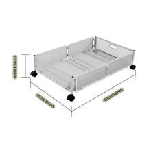 2X Under the Bed Quilt Storage Bins Large Capacity Rolling Iron Drawer for Clothes, Blankets Foldable White