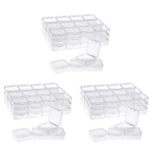 120 Pack Clear Plastic Beads Storage Containers Box with Hinged Lid for Small Items, Diamond, Beads (2.2X2.2X0.79In)