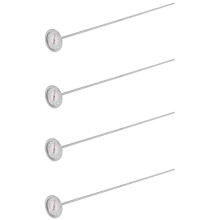 4X Long Stem Compost Soil Thermometer - Fast Response Stainless Steel 20 Inch - Measuring Probe - Fahrenheit and Celsius