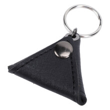Leather Guitar Pick Holder Keychain Coin Pouch with 3 Picks, Black