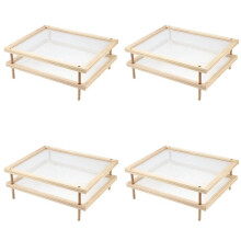 8X Stackable Food Dryer with Net Wooden Pasta Herb Drying Racks Multipurpose 2-Tier Food-Dryer Holder