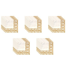 500Pcs Gold Printing Disposable Napkin Tissue Paper Printed Napkins for Restaurant and Hotel (Golden + White)