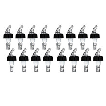 16 Pieces Automatic Measured Bottle Pourer, Spout Bottle Pourer with Tail and Collar, Liquor Bottle Pourers 1 Oz/ 30 Ml