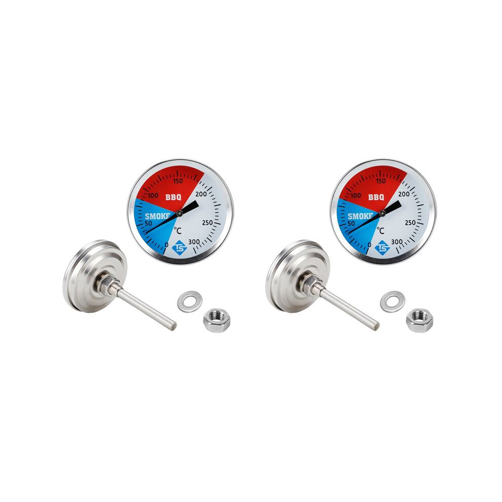2X Ts 300 Celsius 2 Inch Stainless Steel Barbecue Bbq Smoker Grill Thermometer Temperature Gauge 4711919809580