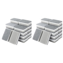 Heavy Duty Scrub Sponges,Dual-Sided Dishwashing Sponge for Kitchen,Multi-Use Deep Cleaning Scrub Sponge,Gray 40 Pcs