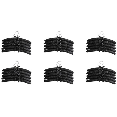 Cabides Acolchoados de Cetim Grandes de 15 Polegadas, Cabides de Seda para Roupas de Vestido de Noiva, Casacos, Ternos, Blusa (Preto, Pacote de 30) 1
