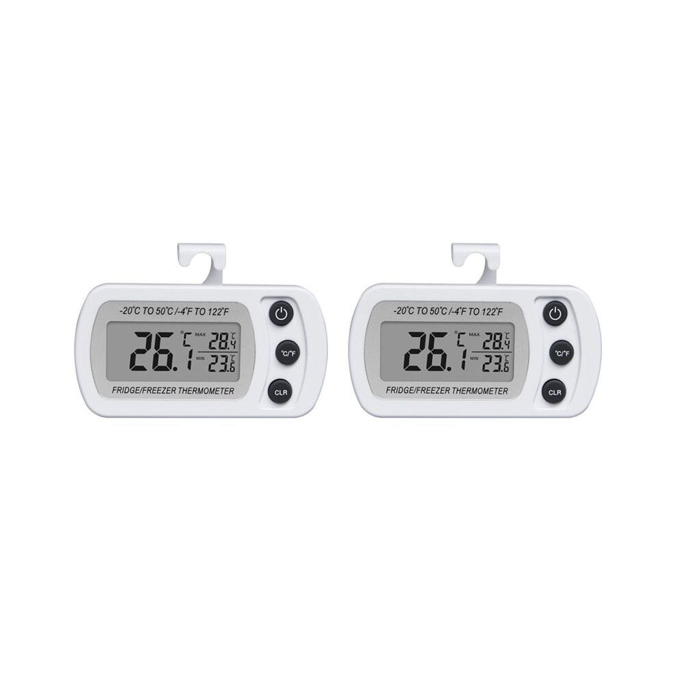 2X Digital Freezer Thermometer LCD Waterproof Refrigerator Thermometer Household Electronic Thermometer