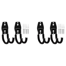 4 Pack Garage Hooks Heavy Duty Wall Mount Organizer Garage Wall Mount Utility Hooks with Anti-Slip Coating J Hooks