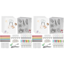 2X A5 ShrinkyDink Keychain Kit, Shrink Dinks Paper Kits for Kids DIY Art with Keychain Earring HairClips Brooch