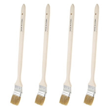 4pièces 2 Pouces Large Manche en Bois Virole en Métal Faux Poils Tête Radiateur Brosse