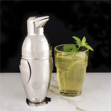 2X Cocktail Shaker, Penguin Steel Bar Bartender Drink Mixer Shaker Pot, Wine Bottle, Cocktail Making Accessories