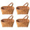 4X Handmade Rattan Storage Container Storage Basket Wooden Storage Basket with Handle Storage Container 1