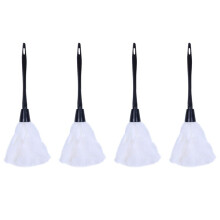 4pc Fashion Turkey Feather Duster with Black Plastic Handle Cleaning Tool(White)35cm