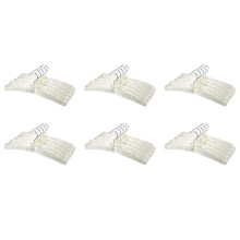6X Satin Padded Hangers for Delicate Wedding Dresses Silk Hangers with Anti-Rust Swiveling Hook for Winter Sweaters