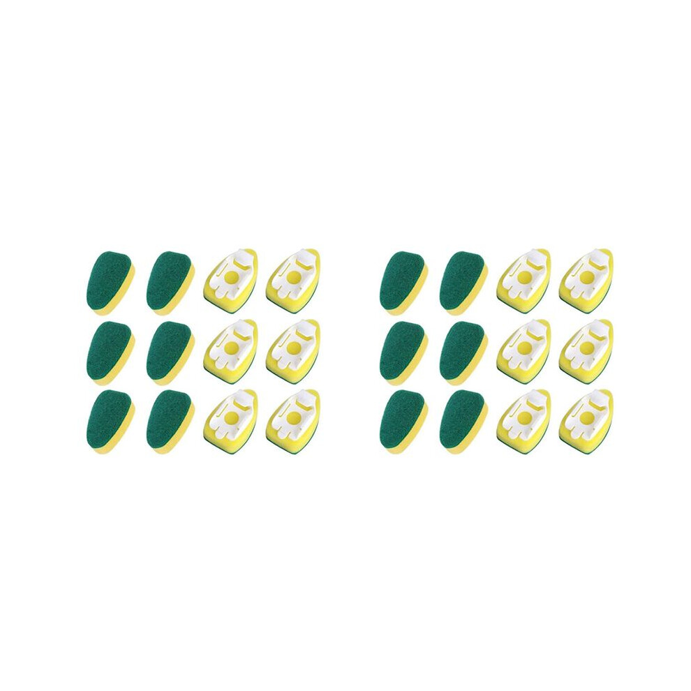 Semoic Heavy Duty Dish Wand Brush Sponge Refills Replacement Heads For Kitchen Sink Pot Cleaning Dish Sponge (24 Pieces)