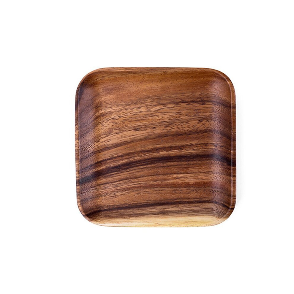 Walnut Wood Plates Square Wooden Snack Plate Cake Dessert Fruit Serving Small Sushi Food Dishes Plate Set Brecantia