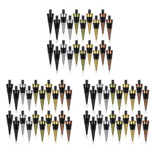 60Pieces Blank Bottle Stopper with Threaded Post Metal Wine Stopper Inserts Set Hardware for Wood Turning DIY Project