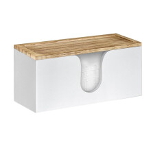 Dispenser di Asciugamani di Carta In Bambù Montato A Parete, Porta Asciugamani di Carta Piegati con Coperchio, Ripiegabile A Mano per Bagno, Cucina,