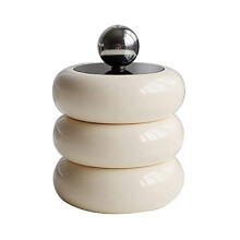 Dispenser Porta Qtip Dispenser per Bastoncini di Cotone nel Resina Barattoli da Tavolo per Bagno nel Stile Nordico Contenitore per Contenitori per