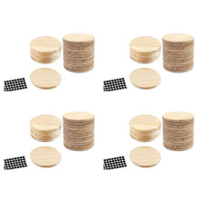 80Pcs Unfinished Wood Coasters, 4 Inch Round Blank Wooden Coasters for Crafts with Non-Slip Silicon Dots