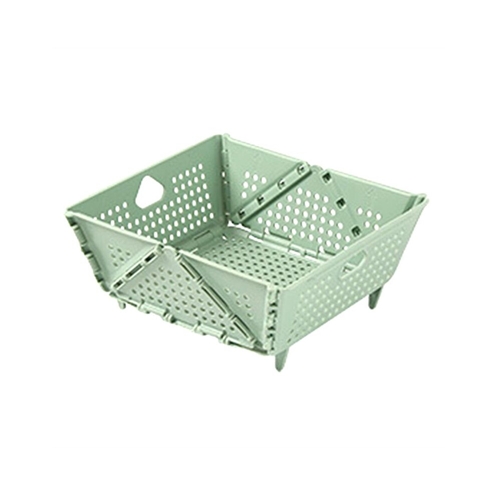 Plastic Collapsible Colander - Foldable Drain Basket With Resting Feet - Kitchen Food Strainer - Space-Saving Green 6032234108003