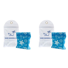 2X Dissolvant de Sable de Plage, Sac de Sable, Cadeau Essentiel pour les Vacances à la Plage, le Camping, Sac de Sable de Plage (Océan)