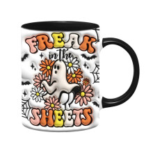 3D Halloween Coffee Cup Ceramic Espresso Cup with Handle 350ml Spooky Tea Cup for Home School Dining Table SP-1