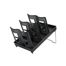 Portavasos [Doble ] Portavasos Plegable para el Hogar con Soporte Portavasos para Cafetería Estante para Tazas Negro