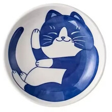 Keramiska Såsrätter, Tecknade Kattmönster i Japansk Stil, Sushitallrik, Porslin Efterrättkrydda, Matbordsskål C