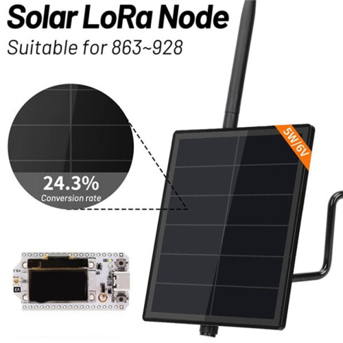 D5 Solar Node with 5V Solar Panel ESP32 LoRa 32 V3 for WiFi Meshtastic LoRaWAN Heltec ESP32 SX1262 LoRa 868MHz 2