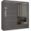 (Grey, 208cm) Charlie High Gloss Sliding Wardrobe 1