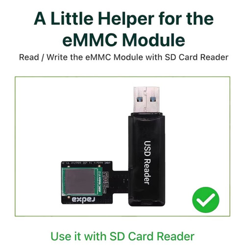 Placa EMMC A USD para Módulo EMMc para Radxa 5C X4 Zero, Utilizada con Lector de Tarjetas  para Placa Base para Radxa . 2
