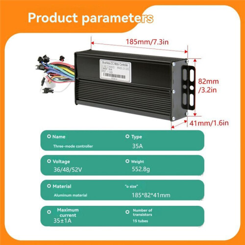 E-Bicycle Three Mode Controller Set 35A 36V 48V 52V Sine Wave Controller S966 Display Color Screen E-Bicycle Accessories 2