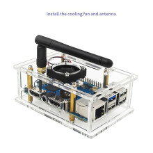 For OrangePi 5Pro Acrylic Case for OrangePi 5 Pro Transparent Acrylic Case with Cooling Fan Antenna B