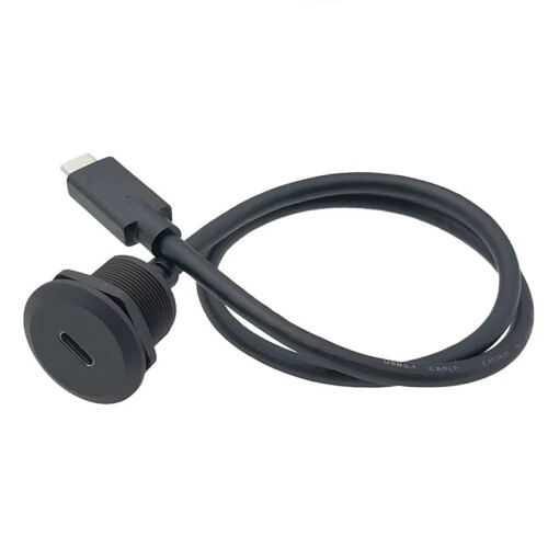 USB Type C 3.1 Female to Male Charging Socket Type-C Data Port with Threaded Fixed Panel Type USB-C Power Jack Connector 1