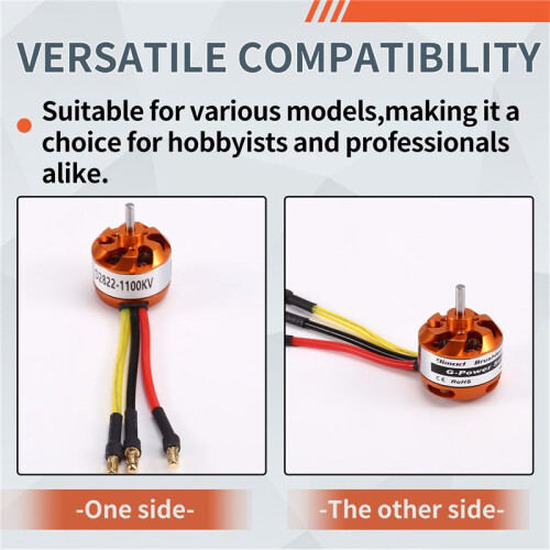D2822 Brushless Motor Brushless Outer Rotor Motor Suitable for Remote Control Multi-Rotor Fixed-Wing Aircraft 1100KV 1