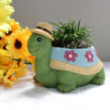 Maceta de resina en forma de tortuga para flores 200 g decoración de jardín
