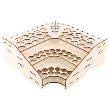 Organizador de Almacenamiento de Botella de Pigmento de Madera de 81 Agujeros Color de Pintura Pincel de Tinta Soporte de Bastidor Soporte Modular