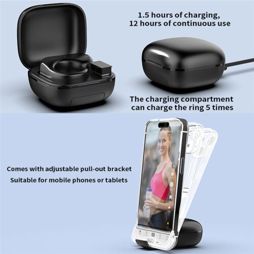 Wireless Scrolling Ring,Air Finger Ring Mouse with Touchpad, Scroller Remote Control for Camera/Selfie/Laptop A 1